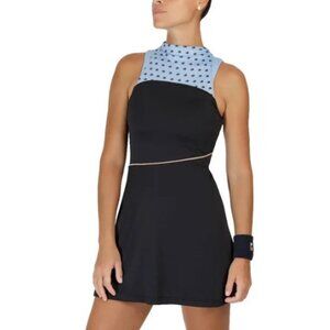 FILA Light Blue & Black Aurelia Athletic Tennis Dress, Size L, NWT! $90